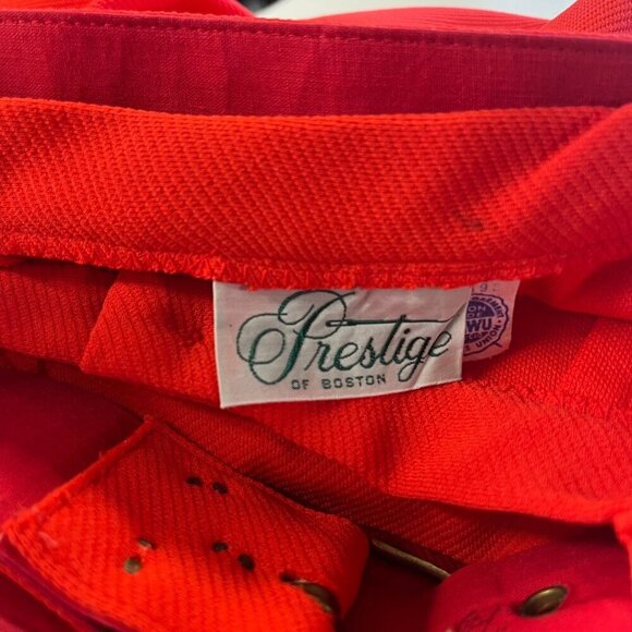 Prestige Boston Midi Pencil Skirt Union Made Size XSmall Orange Red Color 60s 70 - Picture 8 of 8